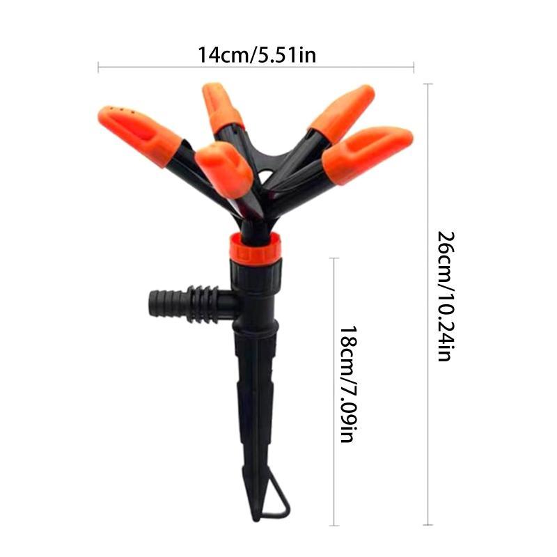 Garden Lawn Sprinkler Nozzle 360 Degree Rotating Head Automatic Water Spray Long Lasting for Outdoor Irrigation