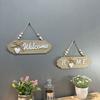 1Pc Wooden Door Sign Welcome Hang Up Welcome Guests in Front of The Door Home Decoration Sign Bow Creative Hang Up