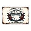 Vintage Rose Clock Metal Wall Poster 20x30cm Home Decor