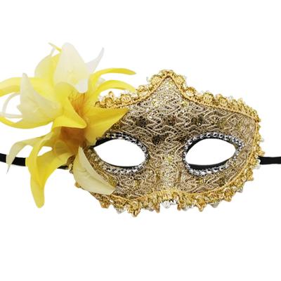 Fashion Venetian Party Masquerade Mask Side Flower Carnival Party Half Face Mask Lace Eye Mask Party Makeup Ball