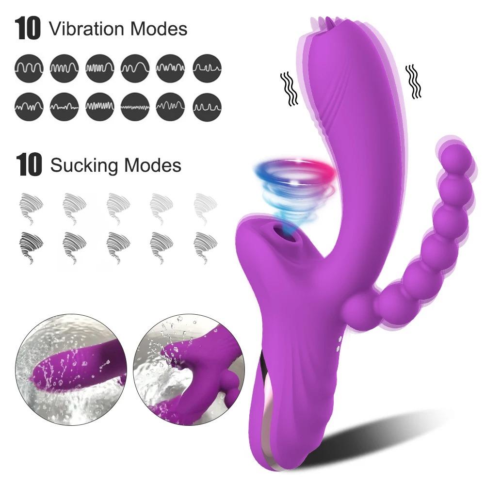 Female Tongue Licking Masturbation Clitoris G Spot Anal Stimulator Fast Squirt Clit Sucker Dildo Vibrator for Women 18+ Sex Toys