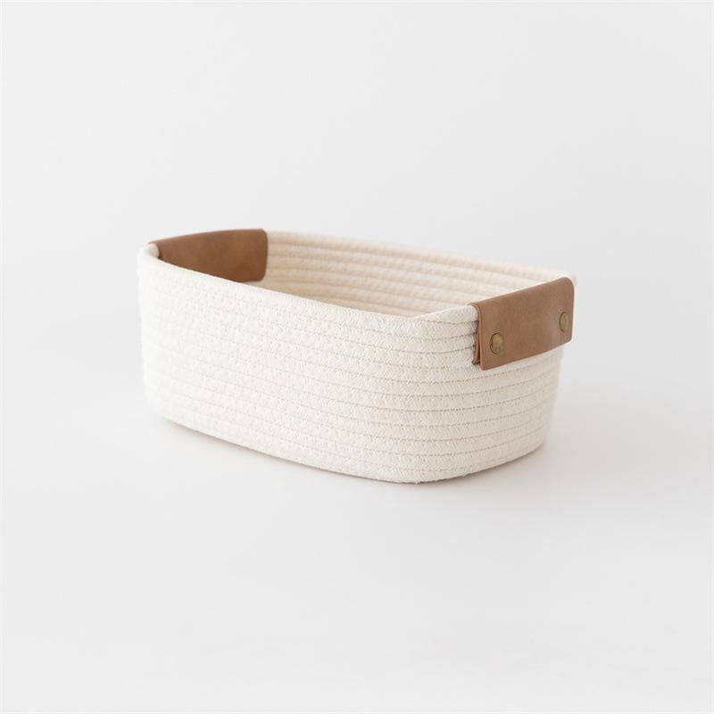 1pcs Eco-Friendly Cotton Rope Desktop Storage Basket Home Living Room Bedroom Cosmetic Snack Toy Organizer Storage Basket