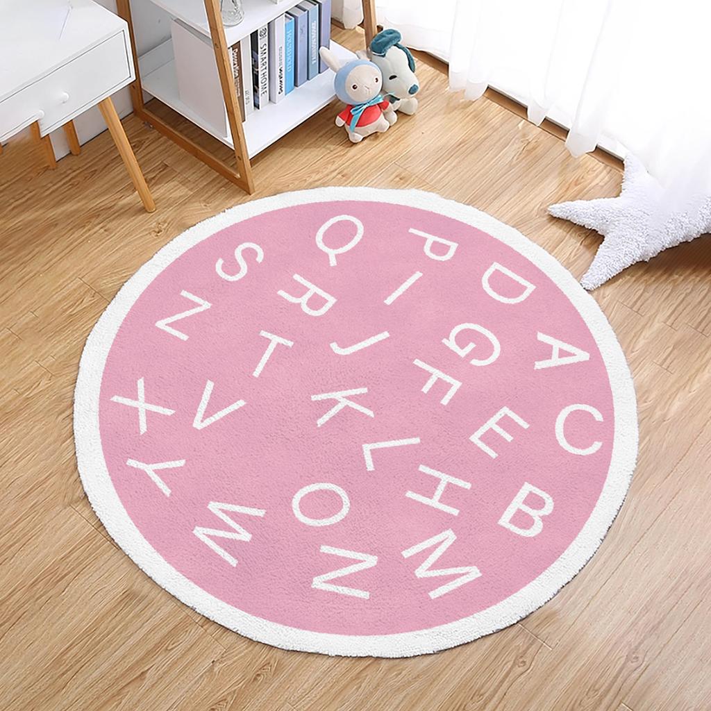 Tappeto Rotondo Camera dei Bambini Sedia Pensile a Cesto Tappetino da Pavimento Cartone Animato Comodino Carino Tappeto Camera da Letto Ragazza