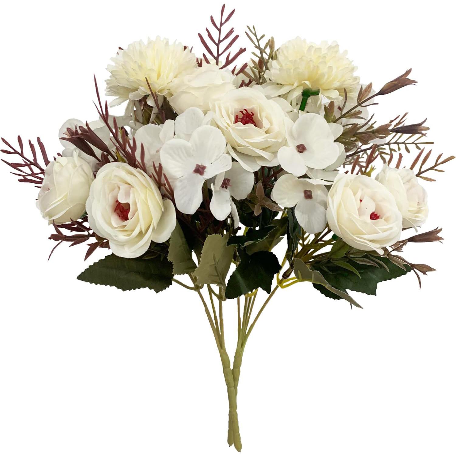 

Artificial Flowers Silk Rose Wedding Home Festival DecorationBride Bouquet Craft Scrapbooking Wreaths Photography Props Diy Gift 1pc белый