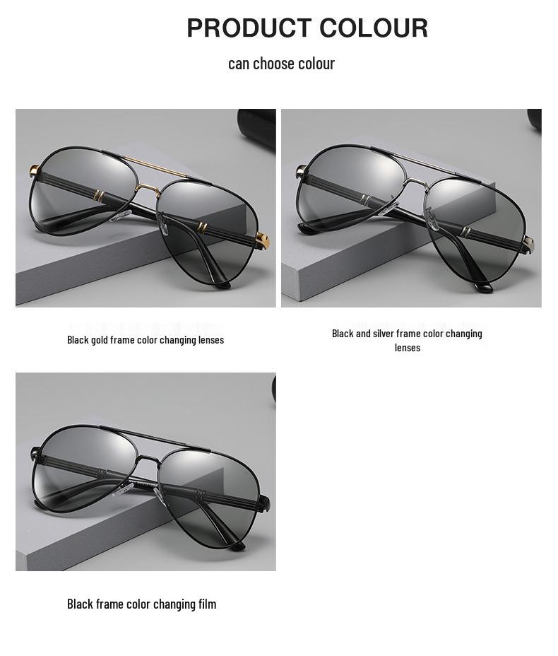 Men's Trendy Polarized Photochromic Aviator Sunglasses for Driving