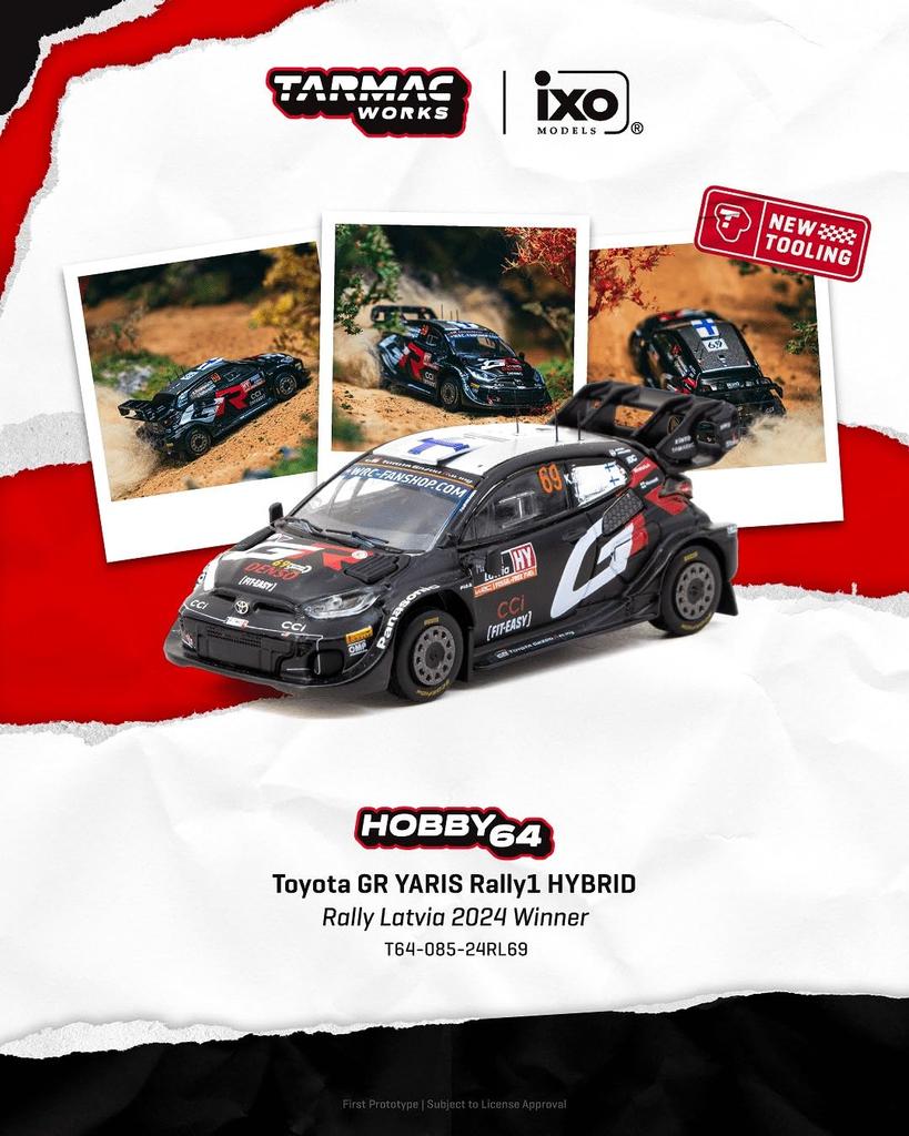 Speedmaster Japan TARMACWORKS Toyota GR YARIS Rally1 HYBRID Rally Latvia 2024 Winner Kalle Halttunen Finished Model 1/64 Rovanpera/Jonne
