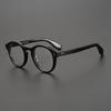 Mens Womens Round Black Thick Full Rim Eyeglass Frame Handmade Acetate Blue Light Blocking Myopia
