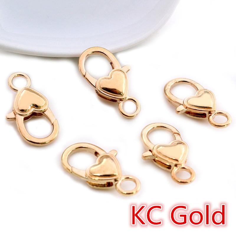 10pcs Alloy Metal Heart Shape Lobster Clasp Hooks Snap 26x19mm DIY Jewelry Making Accessories Supplies for Keychains