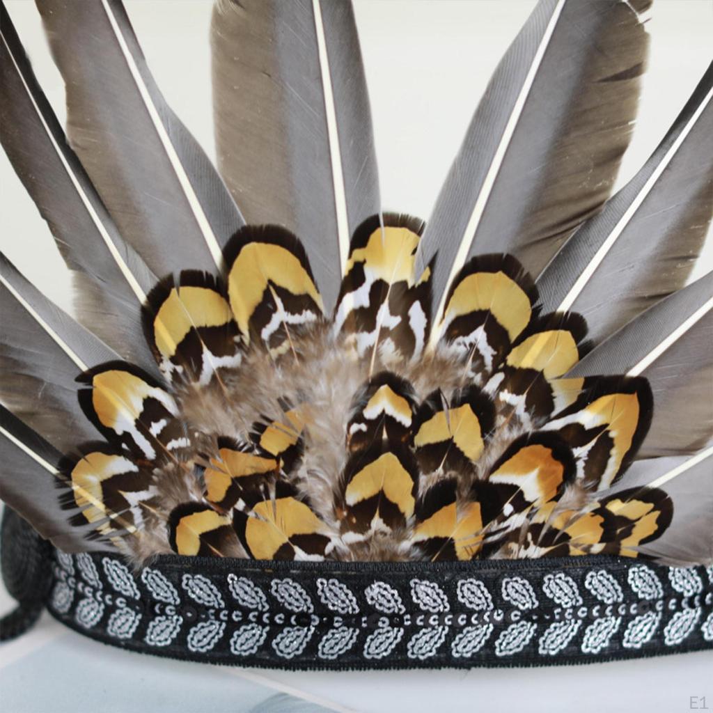 Indian Feather Headdress Props Fancy Dress Headwear for Birthday Gift Stage Show