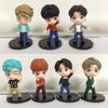 7 Stück/Set Actionfiguren Puppenmodell Spielzeug Rm Jin Suga Jhope Jimin V Jungkook Star Idol Niedliche Cartoon Desktop-Dekoration Geschenk für Fans