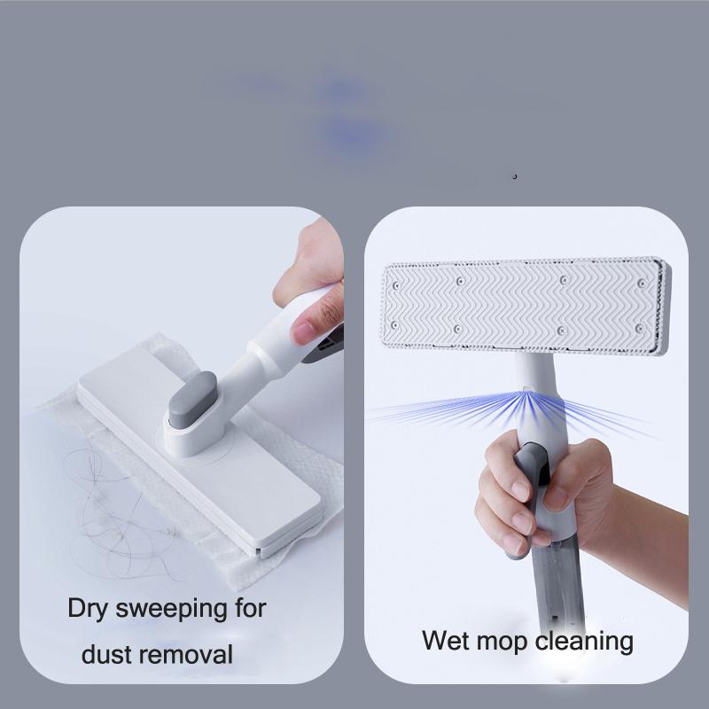 Wet and Dry Spray Mop, Cloth Clip Type Household Mop, One-Clean Rotating Mop, Hands-Free Floor Mop