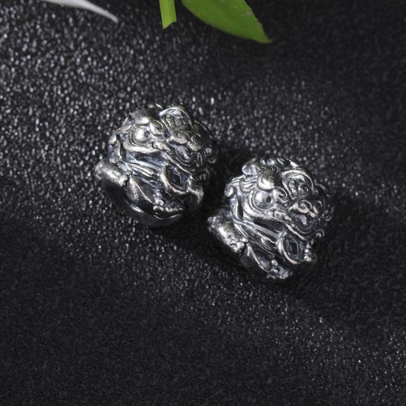 Aged Silver Four-Leaf Clover Pixiu Spacer Beads for DIY Jewelry Necklace/Bracelet