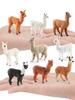 Wild Animal Alpaca Miniatures Solid Simulation Model Figures Home Decor Zoo Education Toy Collection Ornaments Kids Gifts