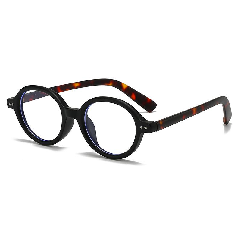 Retro Oval Frame Glasses: Anti-Blue Light, Plain Lenses