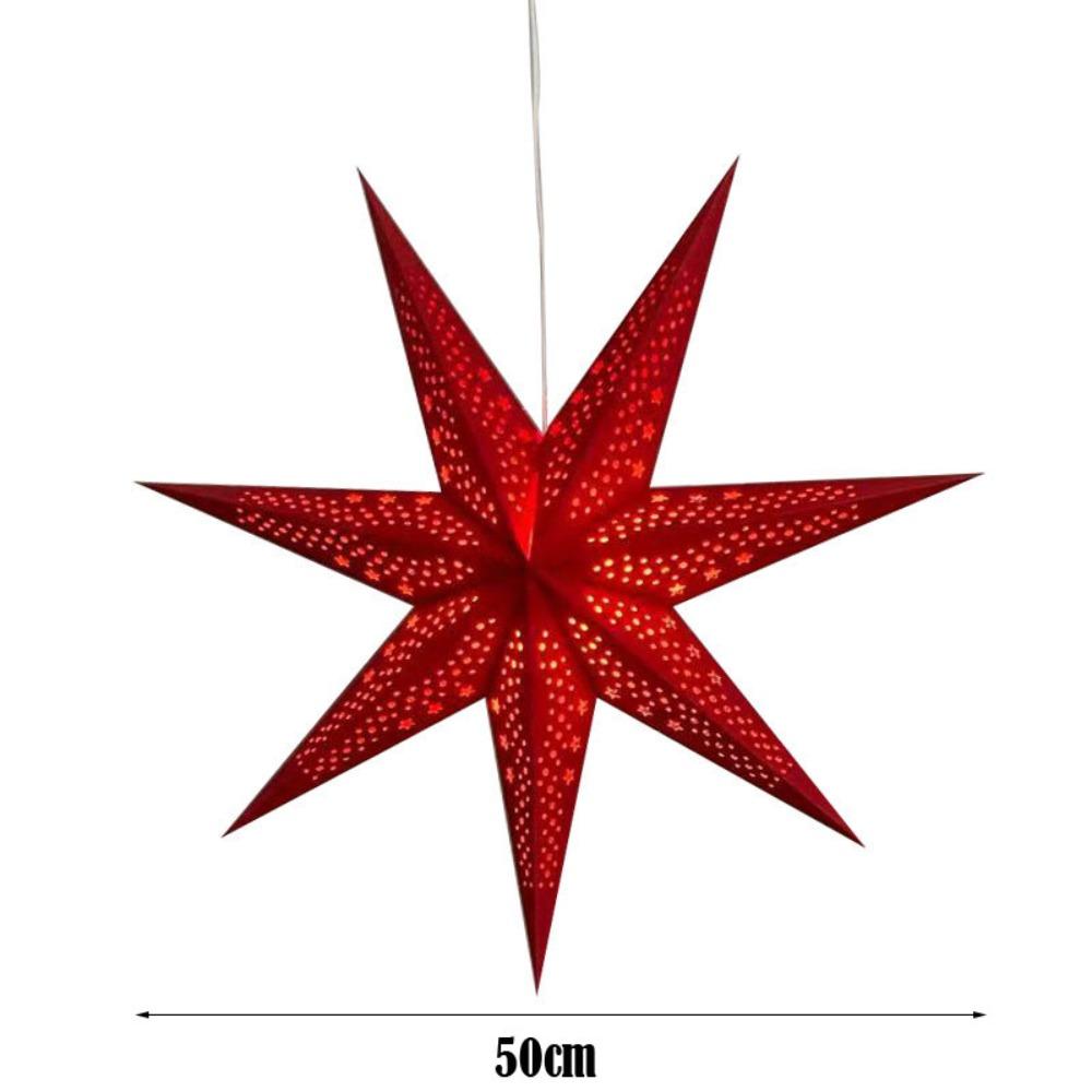 

Folding Hollow Star Pendants 50/70cm Star Lampshade New Hanging Paper Stars Party Decorations Red-50cm