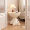 Creative Side Table with Storage for Living Room, Modern Round Sofa Table, Unique Bedroom Nightstand with Removable Tray Top