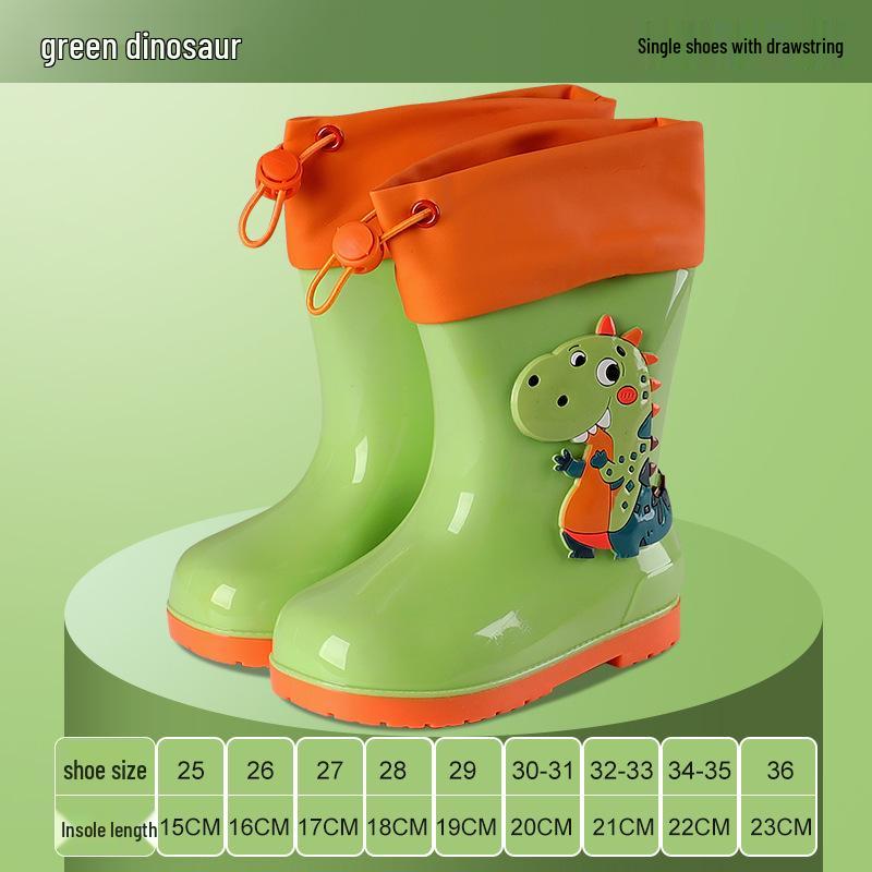 Kinder Cartoon Regenstiefel, Rutschfest mit elastischer Öffnung und weicher Samtsohle für ältere Kinder