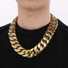 50/60/70CM 31MM Big Cuban Chain Necklace For Men Heavy Gold Color Matte Stainless Steel Choker Necklaces Jewellery Accessories