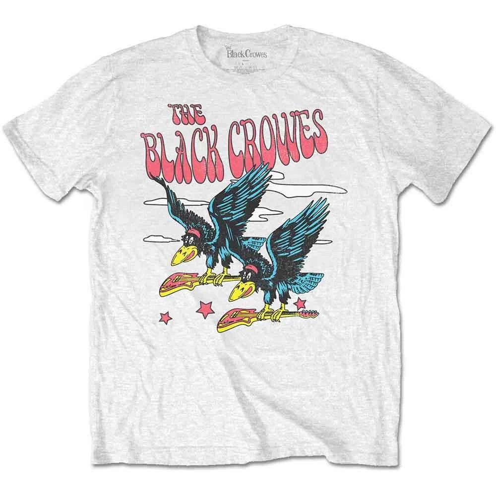 The Black Crowes T Shirt Flying Crowes Band Logo Official Mens White L S