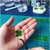 2Pcs Real Four Leaf Clover - Clover Stone Pocket Lucky Charm, Irish Blessing Good Luck Gift for Friends, Family (Transparent)