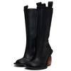 Fashion New Retro Sexy Round Toe Peach Heart Heel Side Zipper Knee High Boots European American Fashion Show Color Blocked Women's Boots