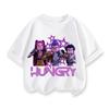 Kpop Demon Hunters Children's Clothing Short Sleeve T-shirt Cute Kpop Demon Hunters Tiger Harajuku Tshirt for Boys Girls