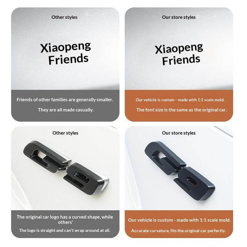 For XPEGN G6 G9 X9 Xiao Peng Blackout Car Emblem Cover Trim Sticker Decorative Accessories For Auto Front Rear Badge Emblem