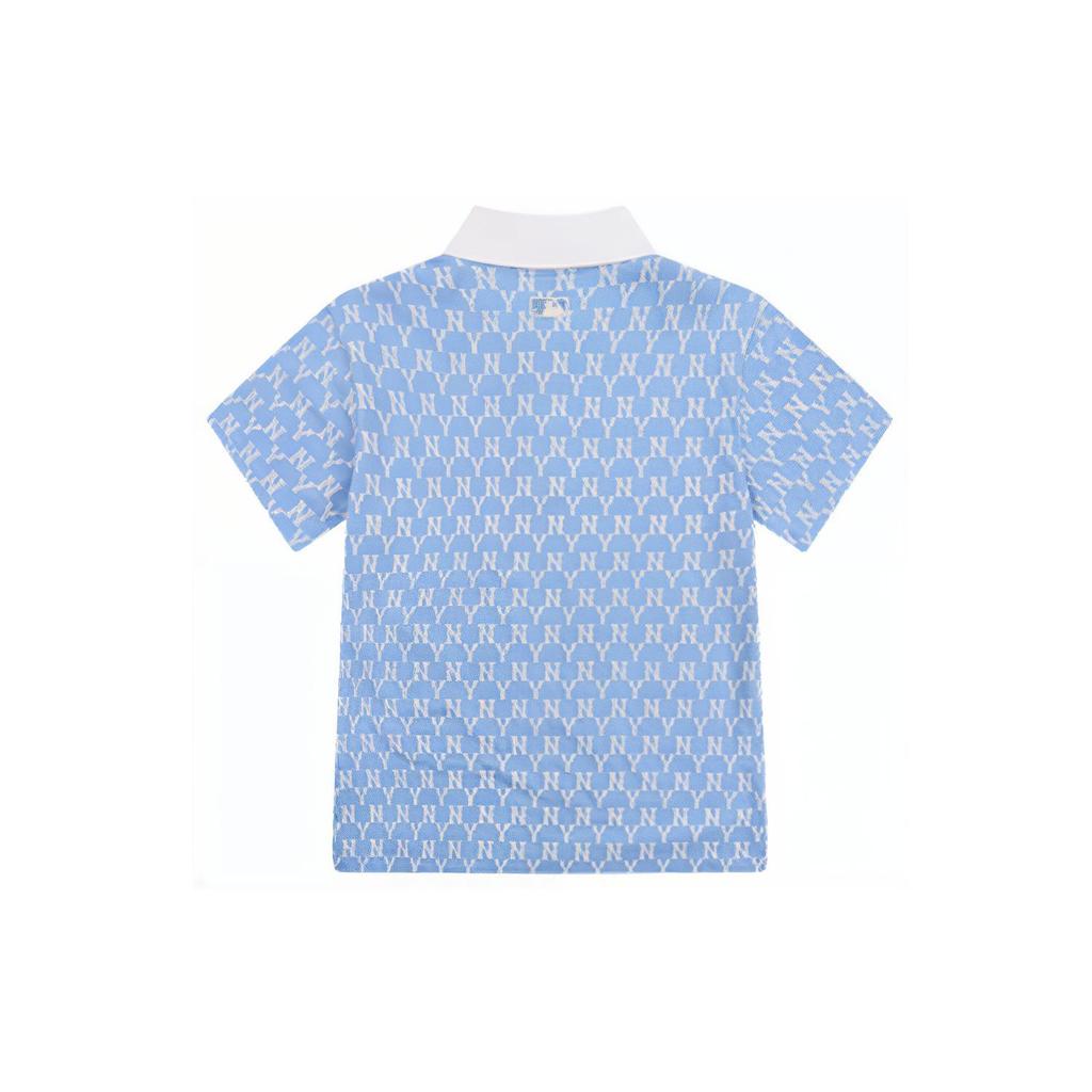 New MLB Mlb Old Flower Polo Shirt Women's Sky Blue 31TSQM131-50S