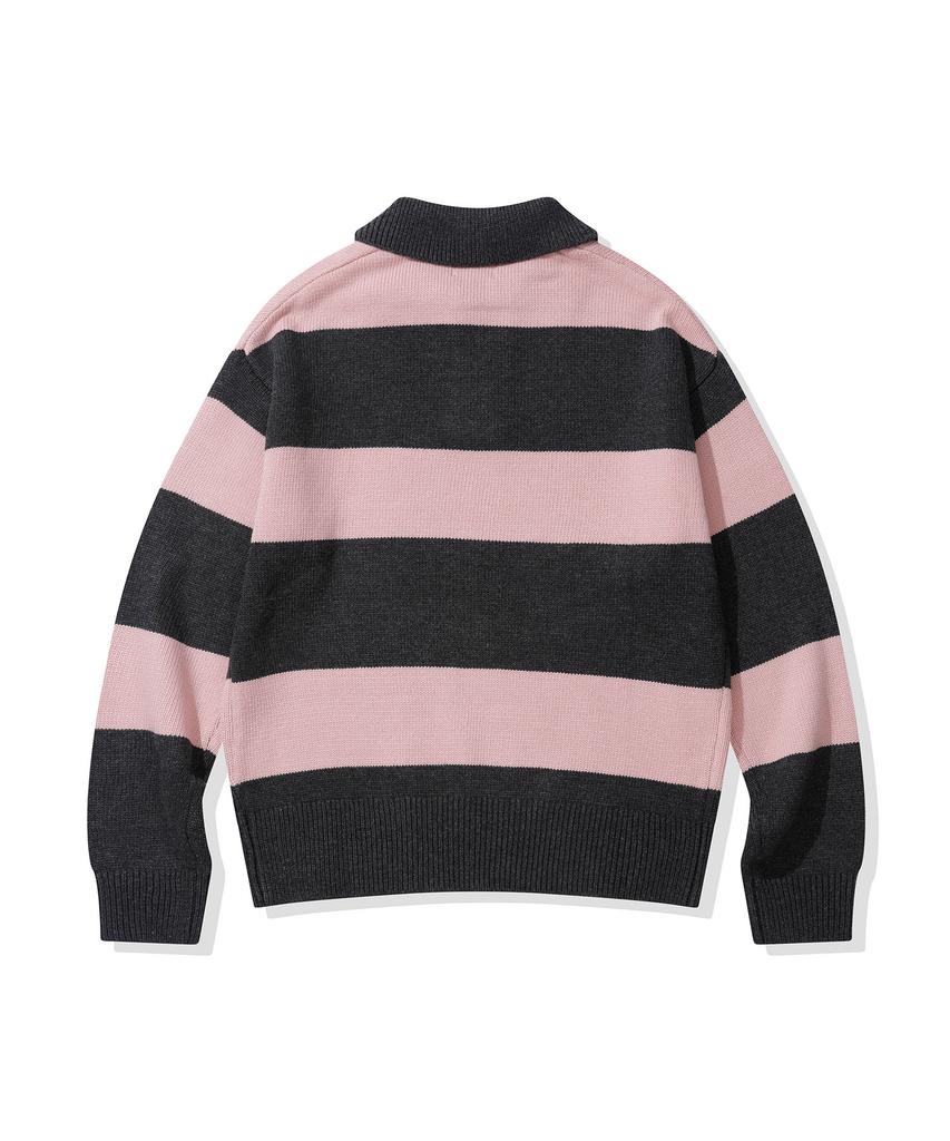 CGP (Women) Striped Collar Knit_Charcoal