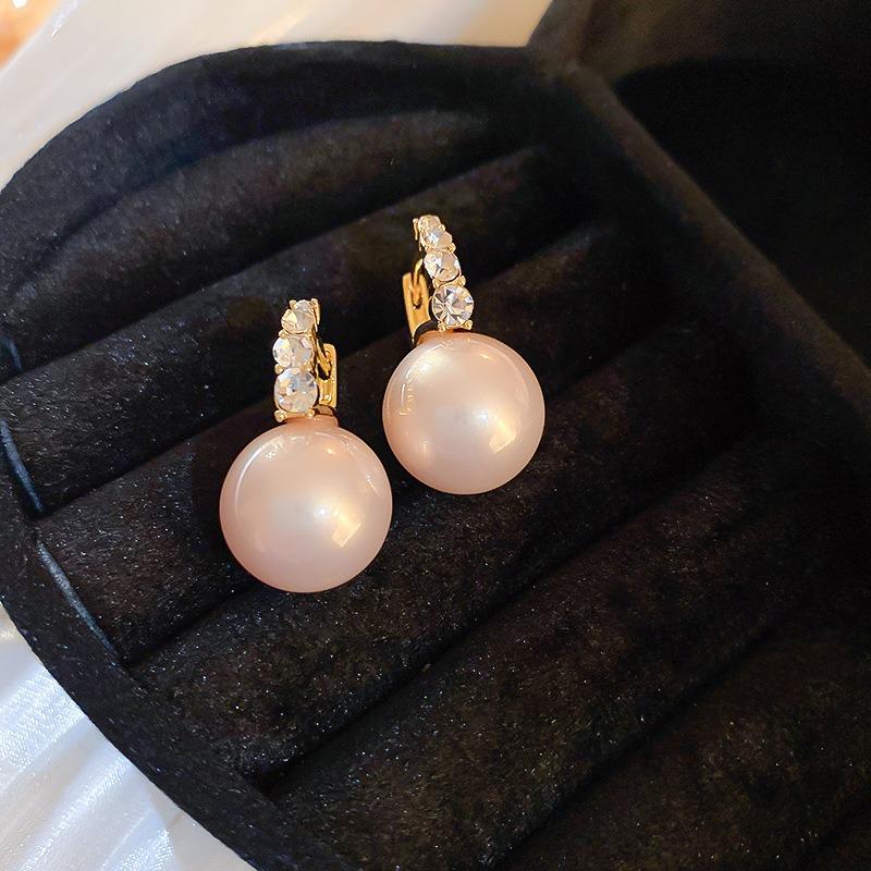 Real Gold Electroplated Silver Needle Freshwater Pearl Flower Earrings High-end Earrings French Light Luxury Elegant Earrings Women