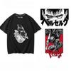 Berserk Anime Handsome Print 100% Cotton T-shirt Summer Men's Casual Comfortable Breathable Streetwear