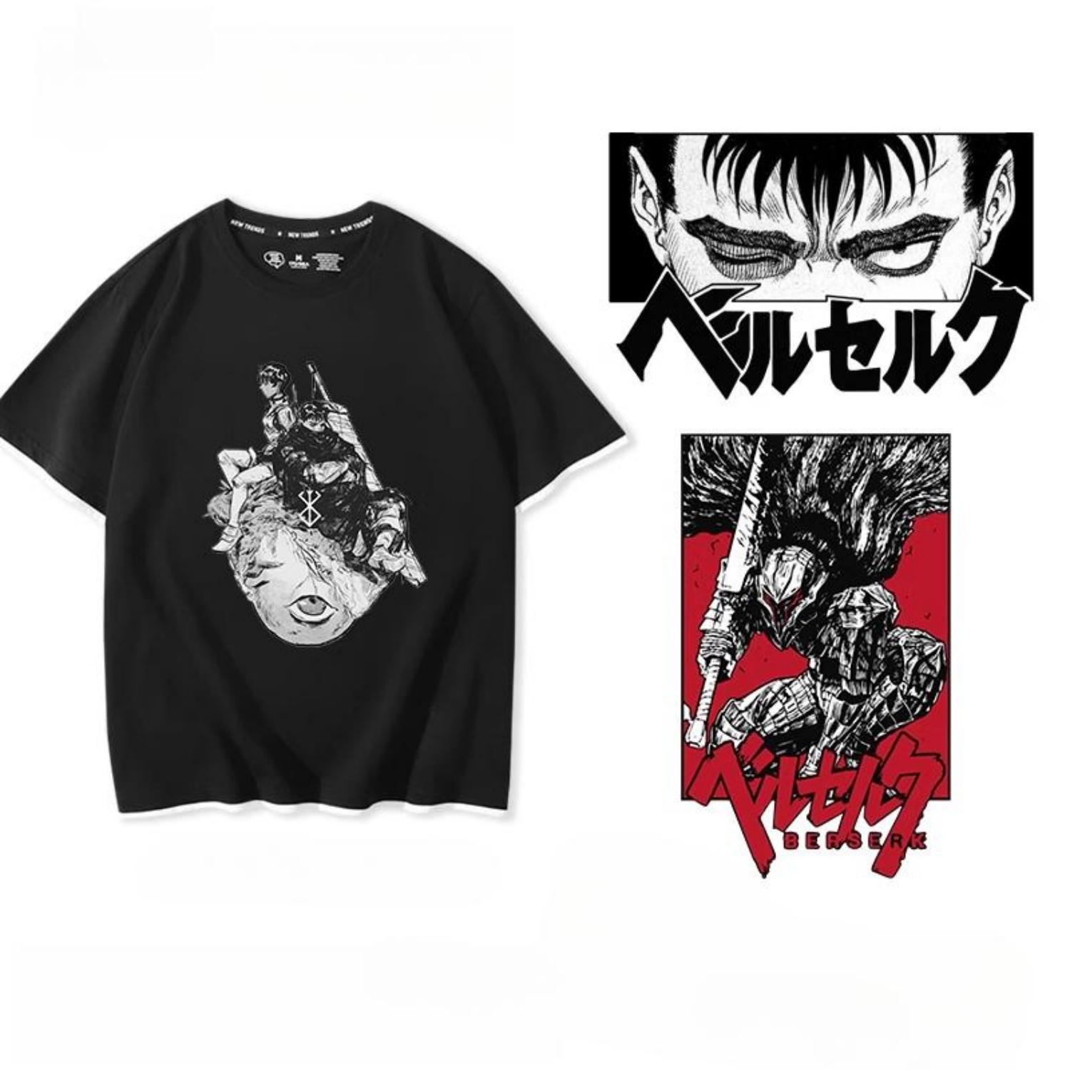 

Berserk Anime Handsome Print 100% Cotton T-shirt Summer Men s Casual Comfortable Breathable Streetwear S