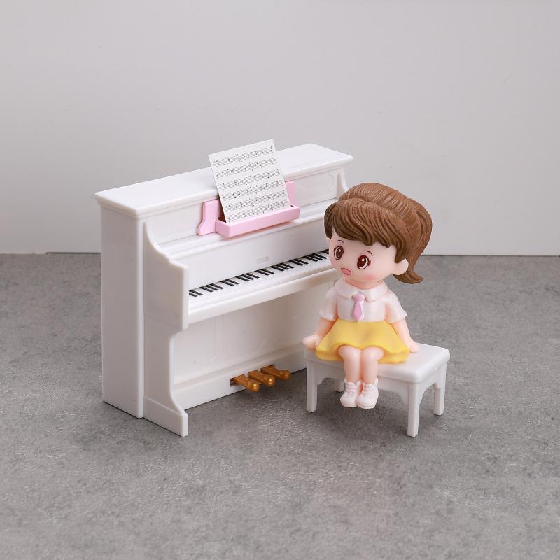 

1 Set Simulated Piano Furniture Model Miniature Musical Instruments Cute Dollhouse Toy Doll House Playhouse Scene Accessories