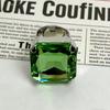 Rhinestone Crystal Square Rhinestone Ring Adjustable Size Large Crystal Ring  Party Accessories