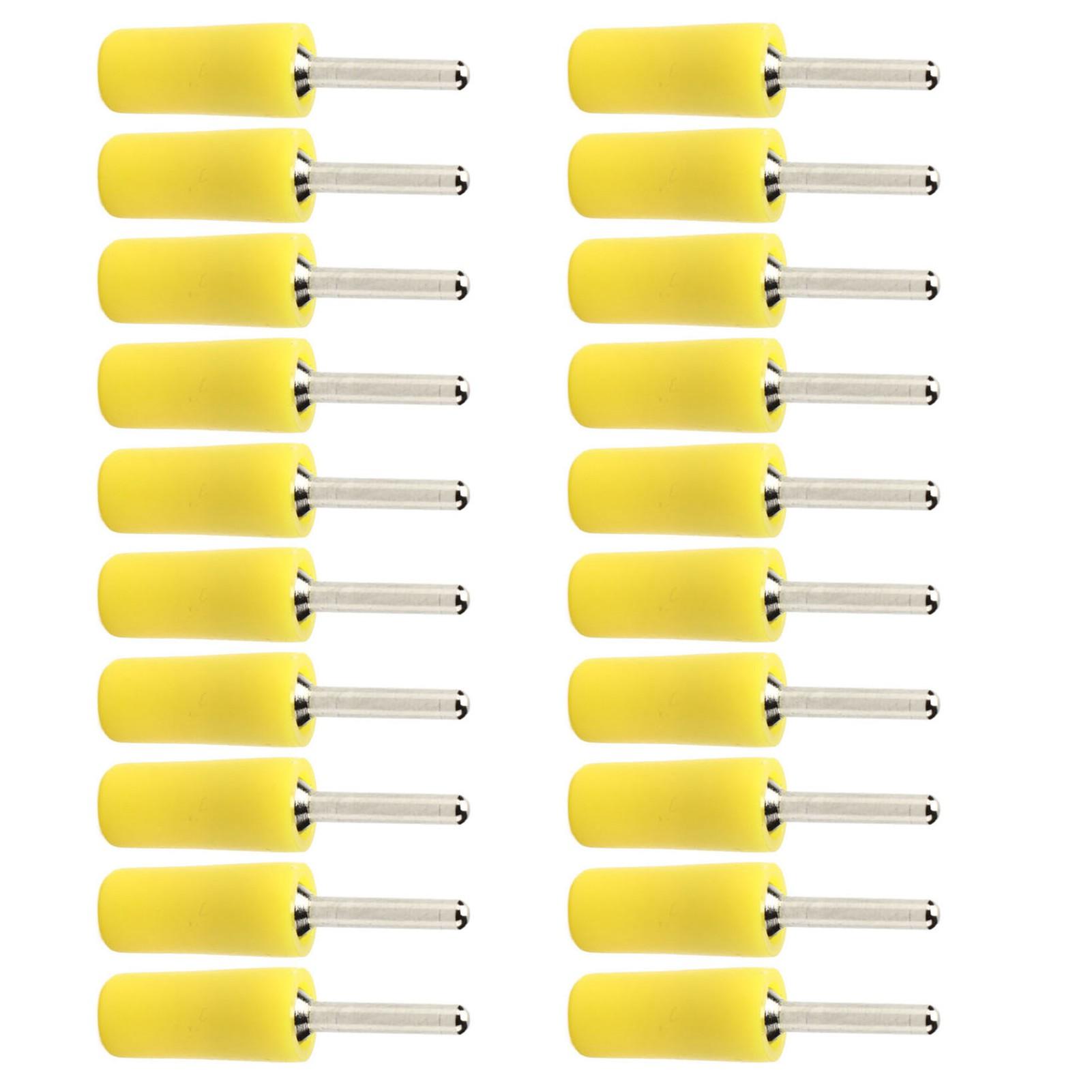 

20Pcs Pin Banana Plug 2mm Nickel Plated Brass Male Waterproof Connector Accessory Set KitYellow жовтий