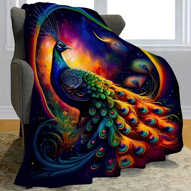 1pc New Global Feather Peacock Blanket Gifts to Men Women Ultra-Soft And Comfortable Nap Blanket for home office four season use