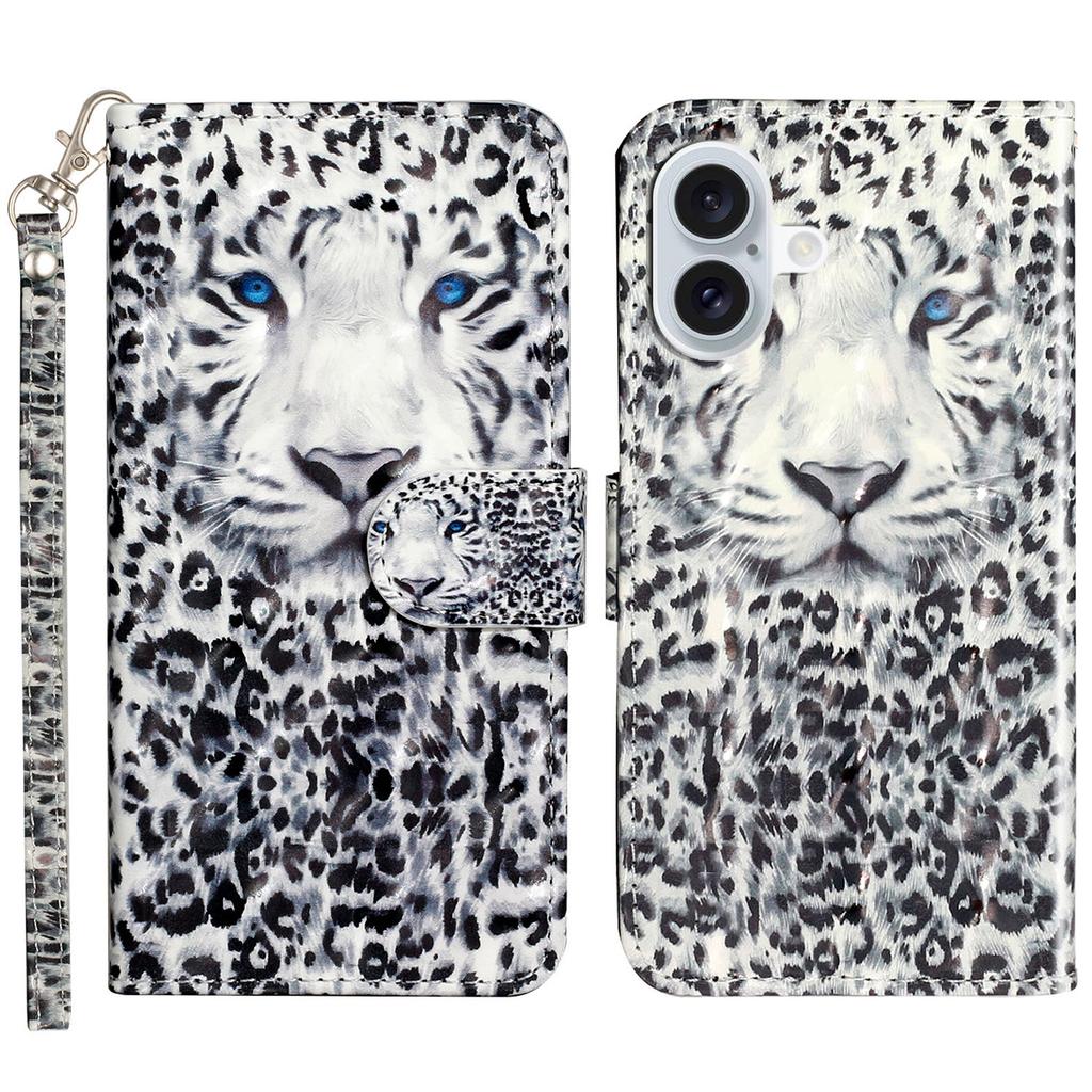 For iPhone 16 Plus Case 3D Pattern Printed Leather Wallet Phone Cover Stand Bookstyle