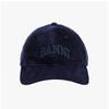 Ganni A6472 642 Logo Embroidery Corduroy Ball Cap
