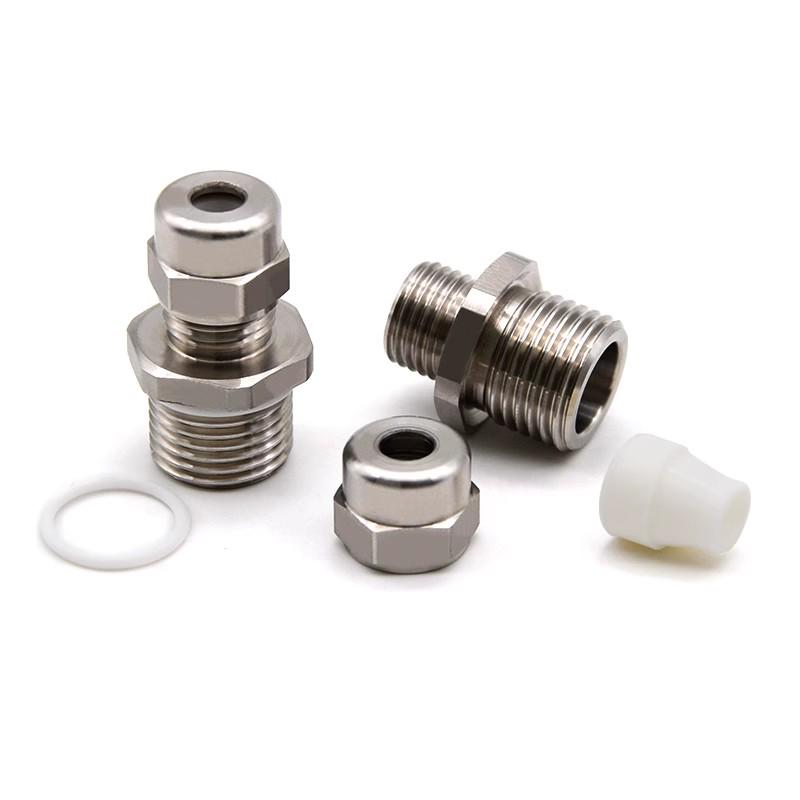 IP68 Waterproof Stainless Steel Cable Gland, High Temp Resistant 200° Silicone Seal, Metric M