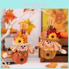 Festive Harvest Season Scarecrow Ornament With Mini Pumpkin Gnome For Thanksgiving Decor