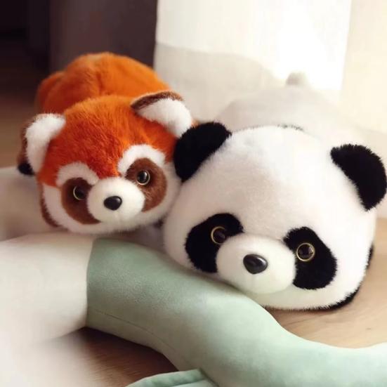 Yousheng Reversible Red Panda Plush Toy Soft Stuffed Animal for Kids Cuddling Companion Lightweight Decorative Pillow Gift for Birthday Christmas Play