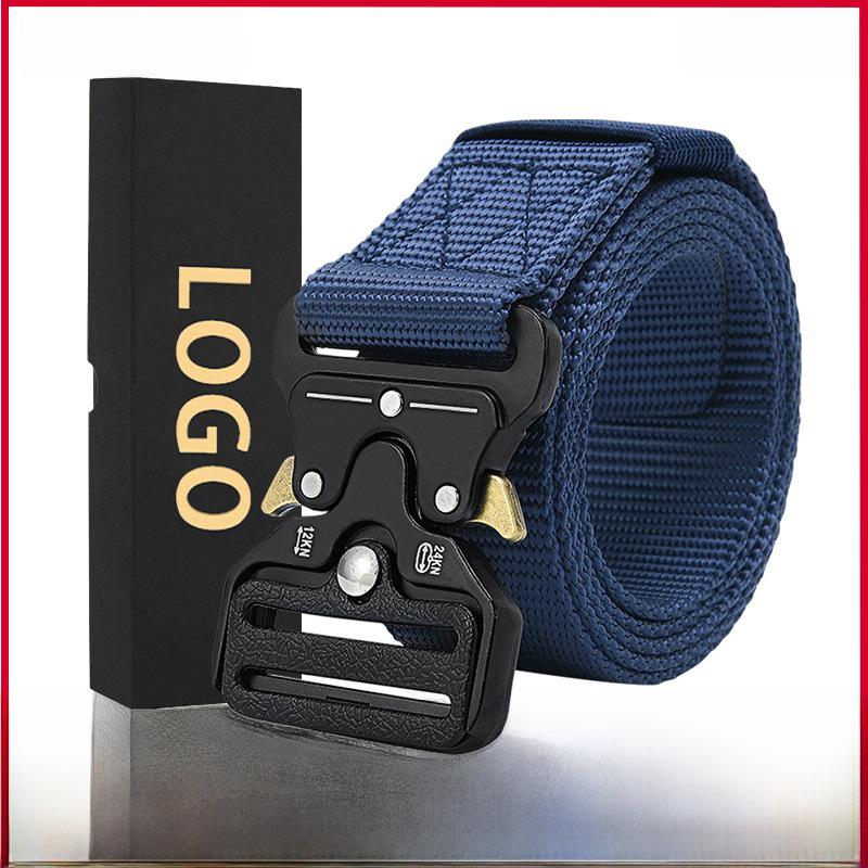 Elastic Tactical Nylon Belt with Alloy Buckle, Popular for Outdoor Use, Customizable Size