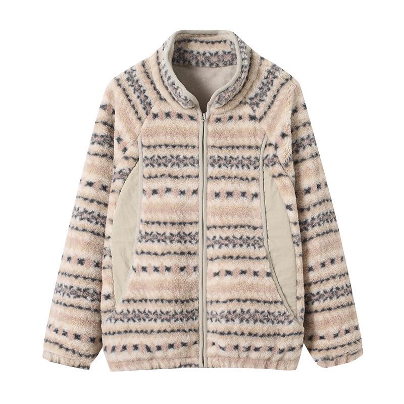 

Split Lambswool Coat: Autumn/Winter Loose Fit Jacket for Petite Sizes Large світлого кольору хакі