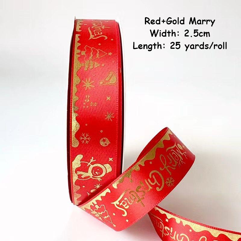 1/4 Inch Christmas Ribbon for Crafts Holiday Grosgrain Ribbon Christmas Ribbon for Gift Wrapping Festival Party Decoration