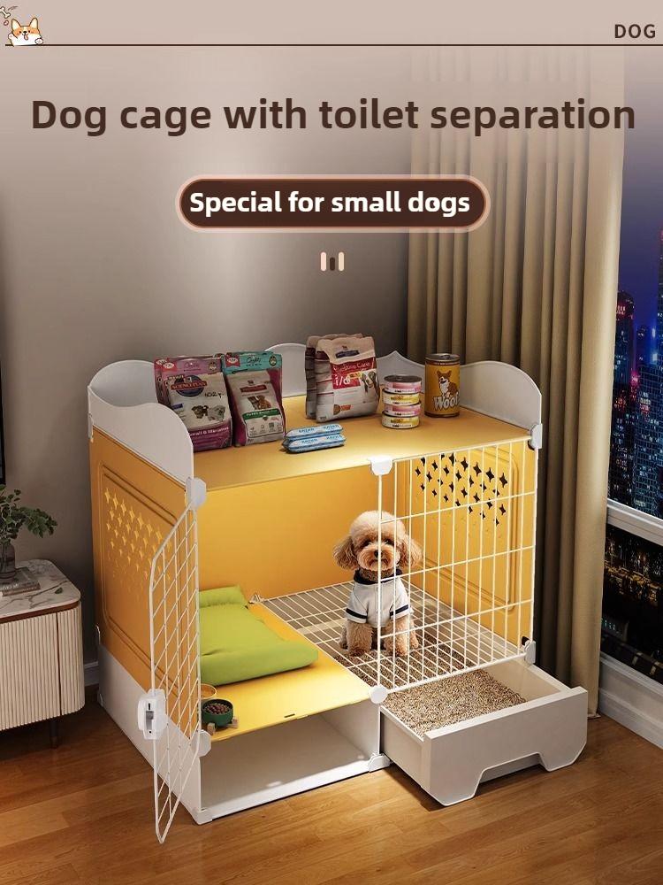 Indoor Small Teddy Dog Cage Toilet Bichon Dog Houses Bed Anti Jailbreak Household Puppy Villa Integrated Breathable Pet Kennel