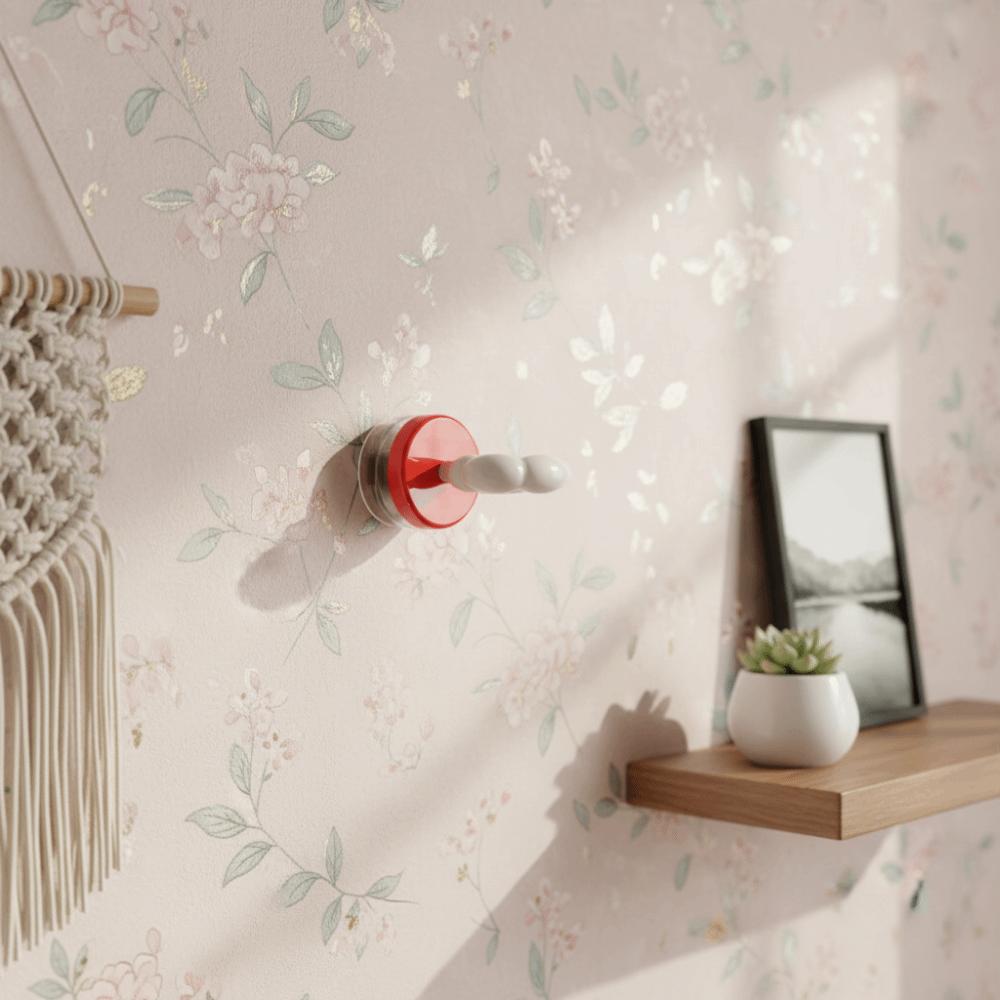 2pcs Cute Detachable Rotating Suction Cup Hook Cream Color Plastic Bathroom Hook Portable Adhesive-Free Hanging Hook Office