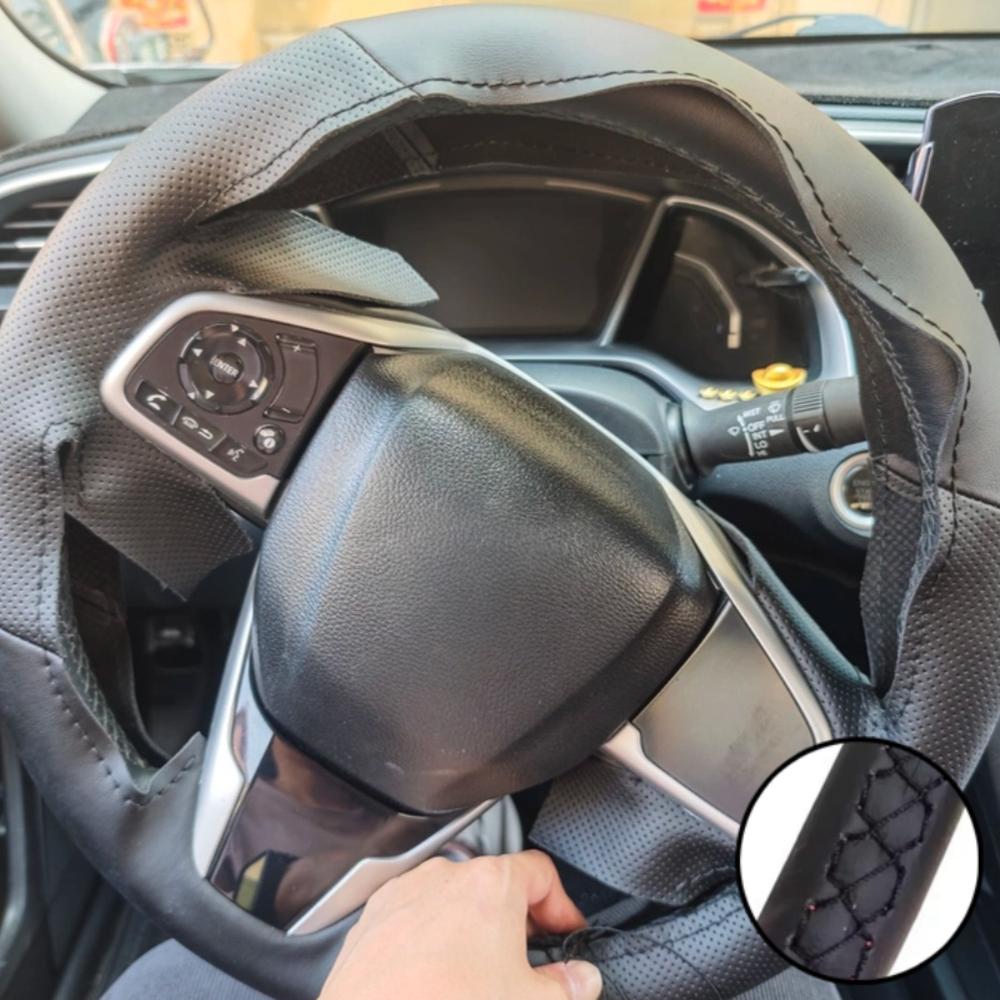 Car Accessories Hand Stitched Wear Resistant Microfiber Leather Steering Wheel Cover For Honda Civic 10 CR-V Clarity 2016-