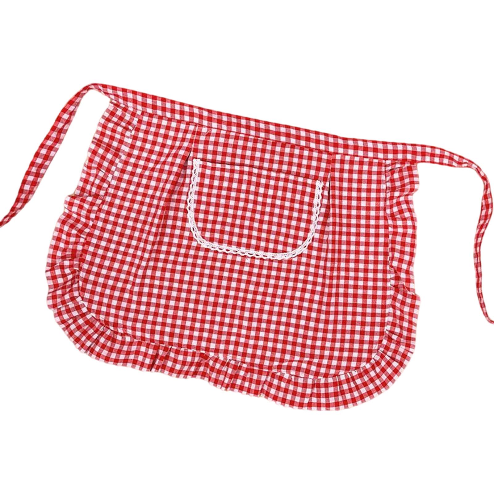 Women Waist Apron for Cooking Baking Ruffled Waist Apron with Pocket Kitchen Cooking Apron for Restaurant Cafe Bakery