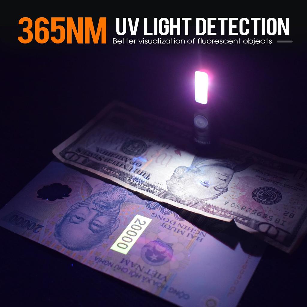 TUNENGE S15Pro Keychain 750 High Lumens EDC Pocket Flashlight with USB C Rechargeable Mini Flashlight with Perfect for and Repairs Flashlight, Clip,