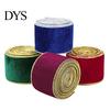 Wide Ribbon for Wreaths Velvet Christmas Ribbon, 2.5 x 78 Inch Wired with Gold Edges Red Green Gift Wrapping, Bow Making, DIY Crafts, Garland, Wreath,